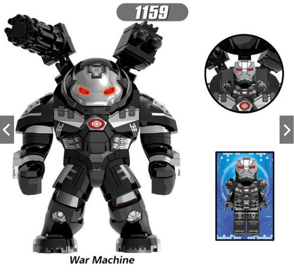 Big War Machine Buster + James Rhodey Rhodes War Machine Pilot Minifigure set End Game Action Figures