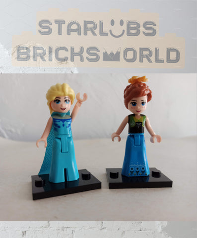 Elsa and Anna X2 Minifigures Frozen  Anime characters Compatible Collectible