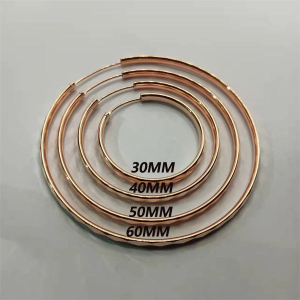 Somilia - Rose Gold Women's Round Earring, New Collection 100% 925 Sterling Silver Big Hoop Earrings Fashion Women Jewelry