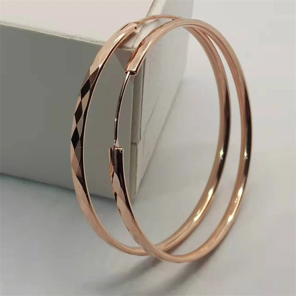 Somilia - Rose Gold Women's Round Earring, New Collection 100% 925 Sterling Silver Big Hoop Earrings Fashion Women Jewelry