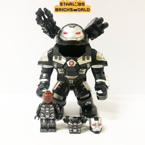 Big War Machine Buster + James Rhodey Rhodes War Machine Pilot Minifigure set End Game Action Figures