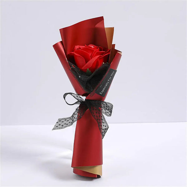 Mini Artificial Rose Bouquet, Hand Holding Soap Flower, Valentine's Day Gift, Wedding Party Decoration Products, 3 Heads