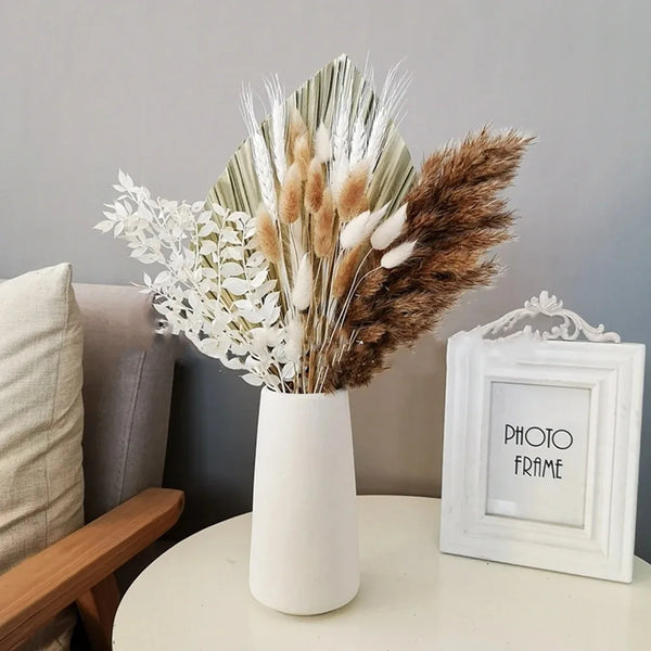 Maillard Dried/Real Flower Bouquet,Pampas Grass Bouquet High-End Home Commercial Decor, Natural Table Centerpiece for Restaurant