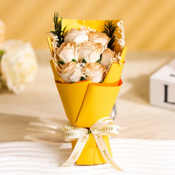 Bouquet For Wedding Decorative Rose Soap Flower Artificial Flower Practical Soap Flower Rose Bouquet For Home Decoration