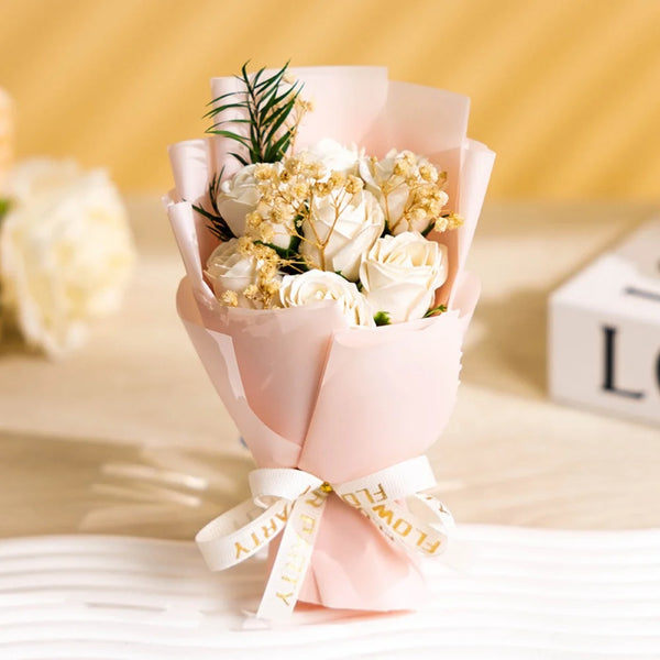 Bouquet For Wedding Decorative Rose Soap Flower Artificial Flower Practical Soap Flower Rose Bouquet For Home Decoration