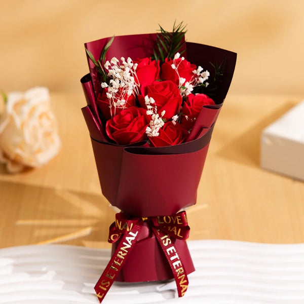 Bouquet For Wedding Decorative Rose Soap Flower Artificial Flower Practical Soap Flower Rose Bouquet For Home Decoration