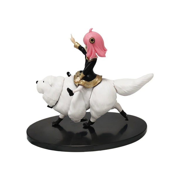 POP MART 14cm SPY×FAMILY Anya Anime Figure Bond Anya Forger Action Figures Kawaii Girl Riding Dog Figurine PVC Collection Model Doll Toy