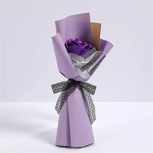 Mini Artificial Rose Bouquet, Hand Holding Soap Flower, Valentine's Day Gift, Wedding Party Decoration Products, 3 Heads