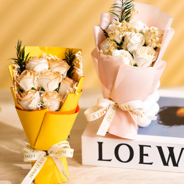 Bouquet For Wedding Decorative Rose Soap Flower Artificial Flower Practical Soap Flower Rose Bouquet For Home Decoration