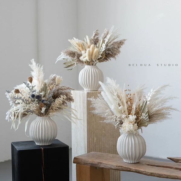 Maillard Dried/Real Flower Bouquet,Pampas Grass Bouquet High-End Home Commercial Decor, Natural Table Centerpiece for Restaurant
