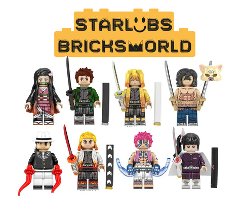 Demon Slayer Set of 8 Minifigures Anime characters Compatible Collectible
